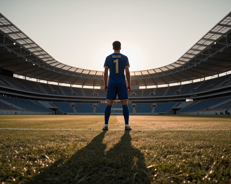 Soccer Player in Stadium