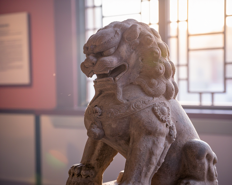 Ancient Stone Lion Statue