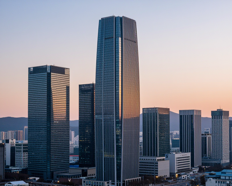 Hopeful Morning in Seoul Financial District