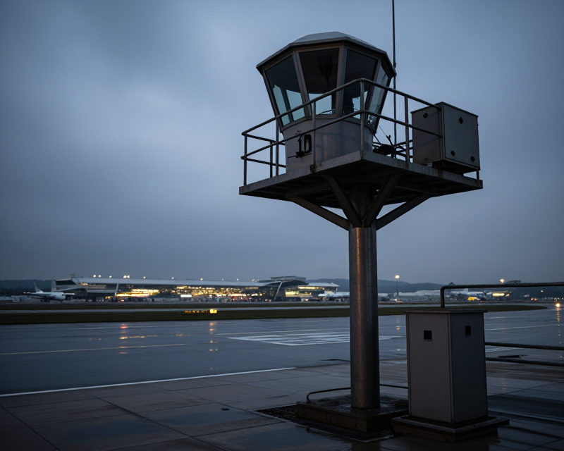 Somber Airport Runway Atmosphere