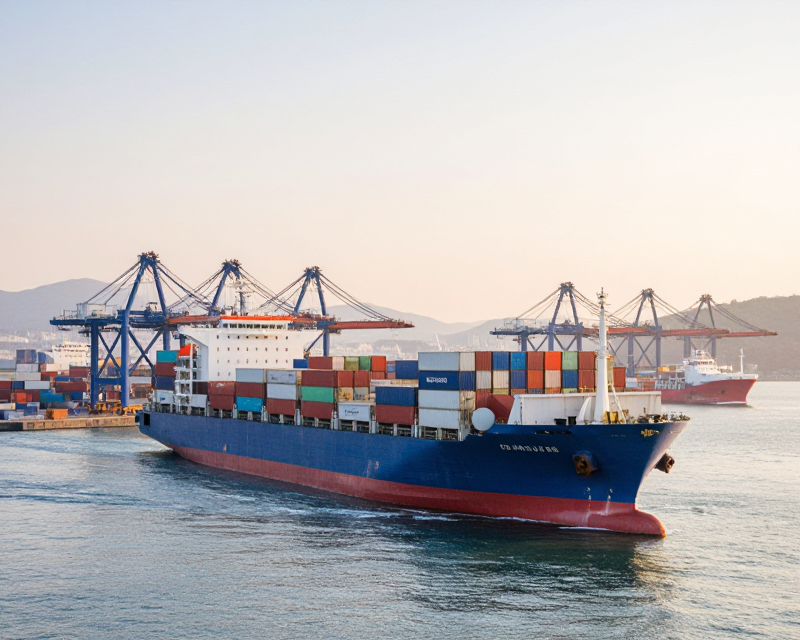 Serene Korean Port at Sunrise